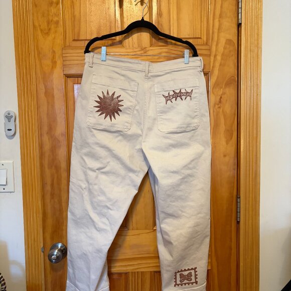 EVERLANE The Straight Leg Crop *Hand-Printed* Sandstone Size 12/14 - Picture 4 of 10